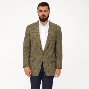 Linea Ardizzone Men’s Blazer Houndstooth Wool Cashmere Blend Made in Germany